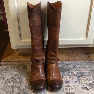 Frye Melissa Seam Tall Boot-cognac leather